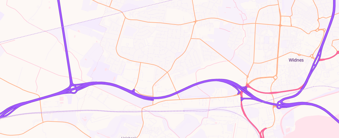 Map showing Hale Rd Mot Centre, Widnes
