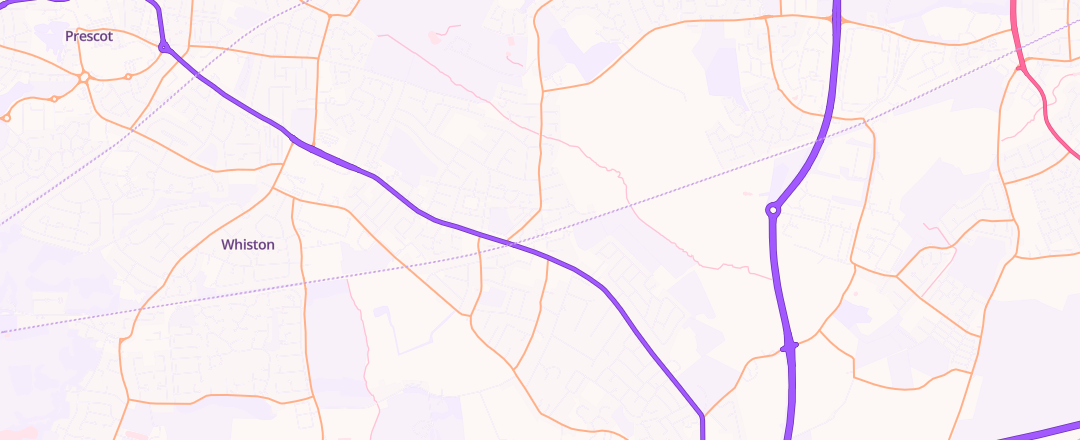 Map showing R C Motors, Rainhill