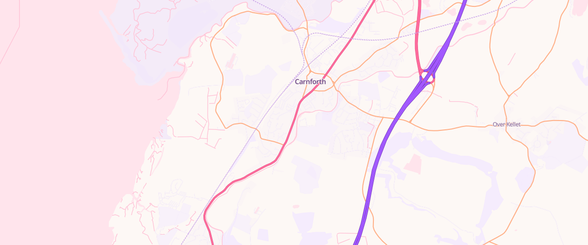 Map showing the location of Asda Carnforth Express Petrol