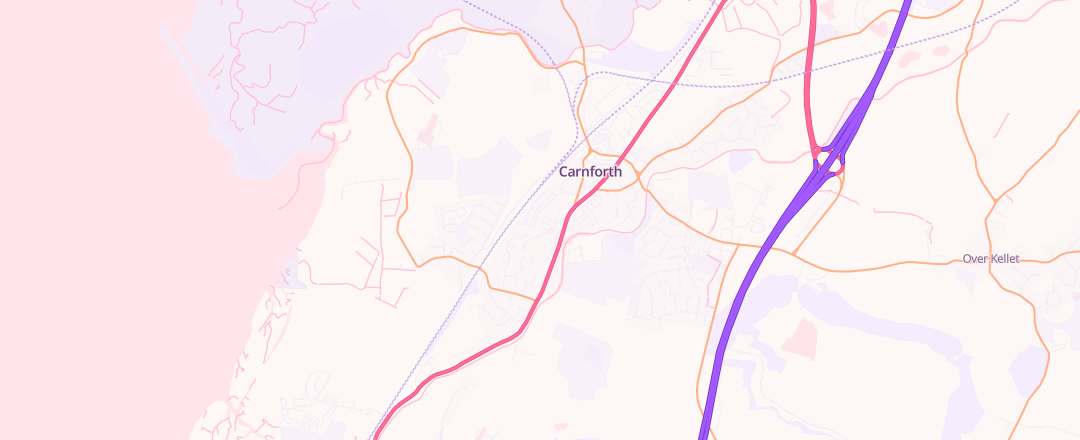 Map showing Lodge Quarry Garage, Carnforth