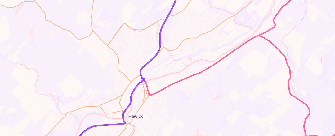 Map showing Craig Motors, Hawick