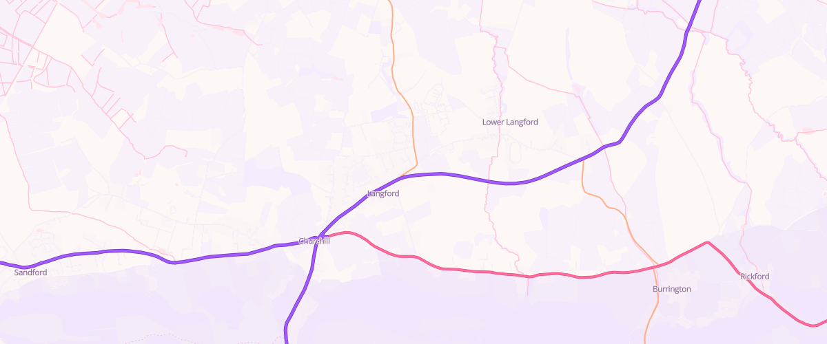 Map showing the location of Tout's Langford