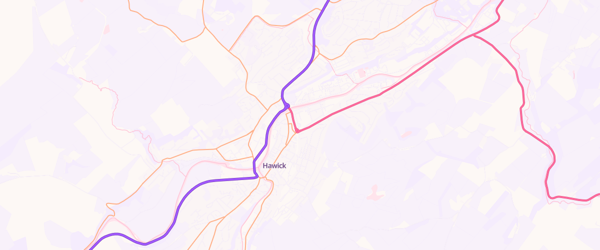 Map showing the location of Mfg Morrisons Hawick