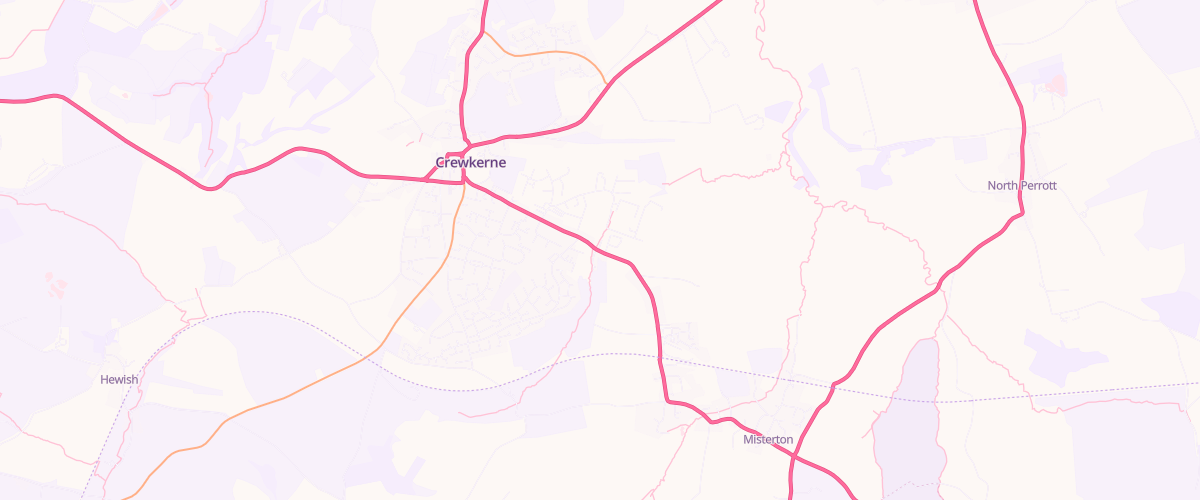 Map showing the location of Central Convenience Crewkerne Pfs
