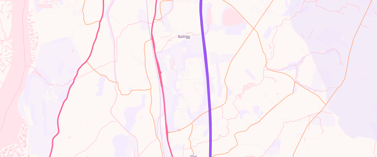 Map showing the location of Bailrigg Service