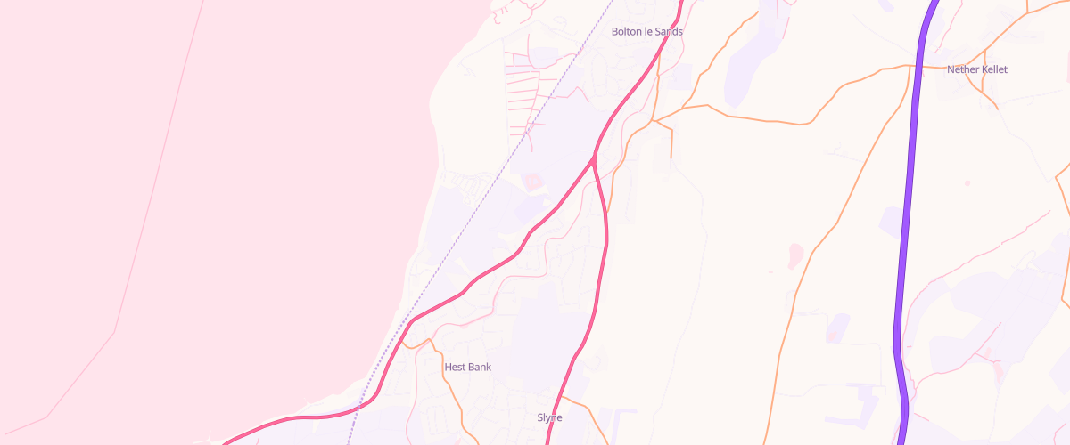 Map showing the location of Follen Bolton Le Sands