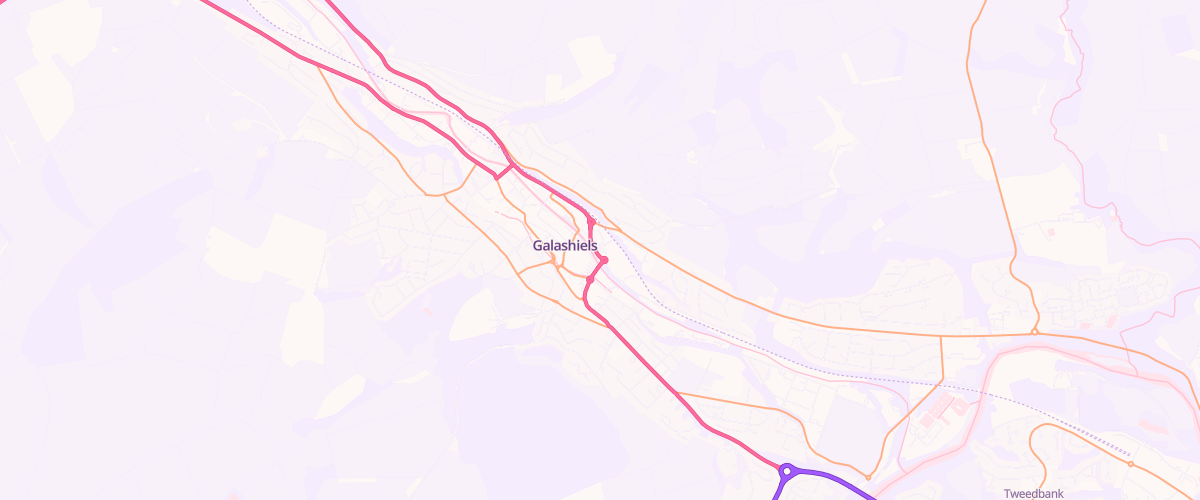Map showing the location of Asda Galashiels Superstore