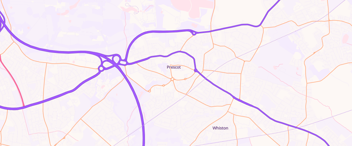 Map showing the location of Prescot Extra Petrol Filling