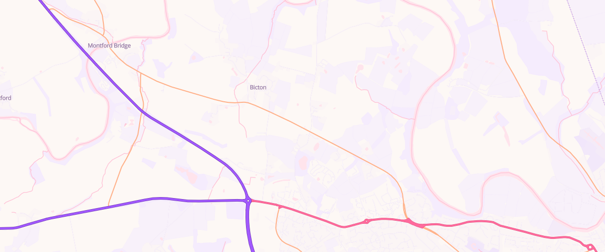 Map showing the location of Four Crosses Filling Station