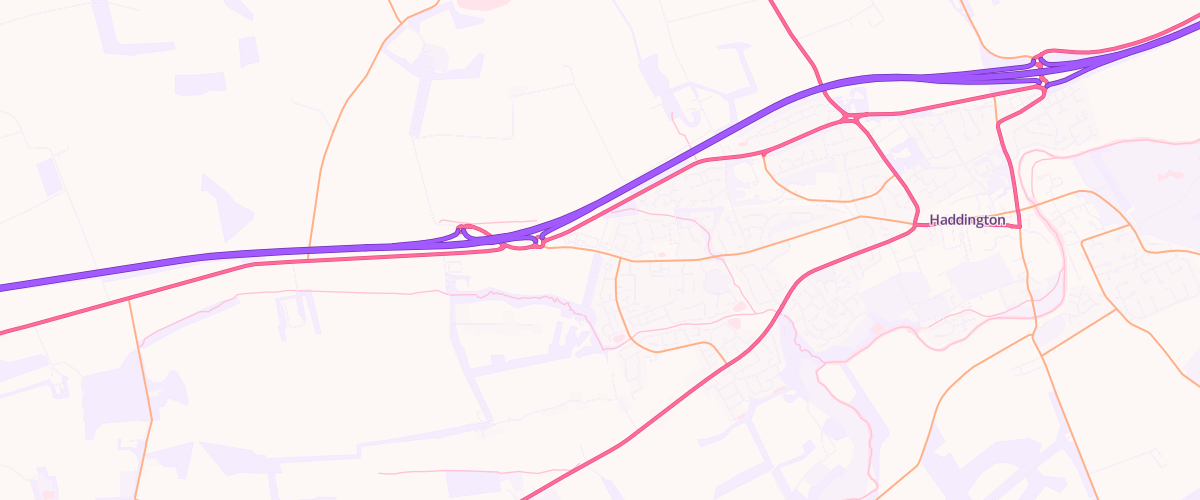 Map showing the location of Asda Haddington Express Petrol