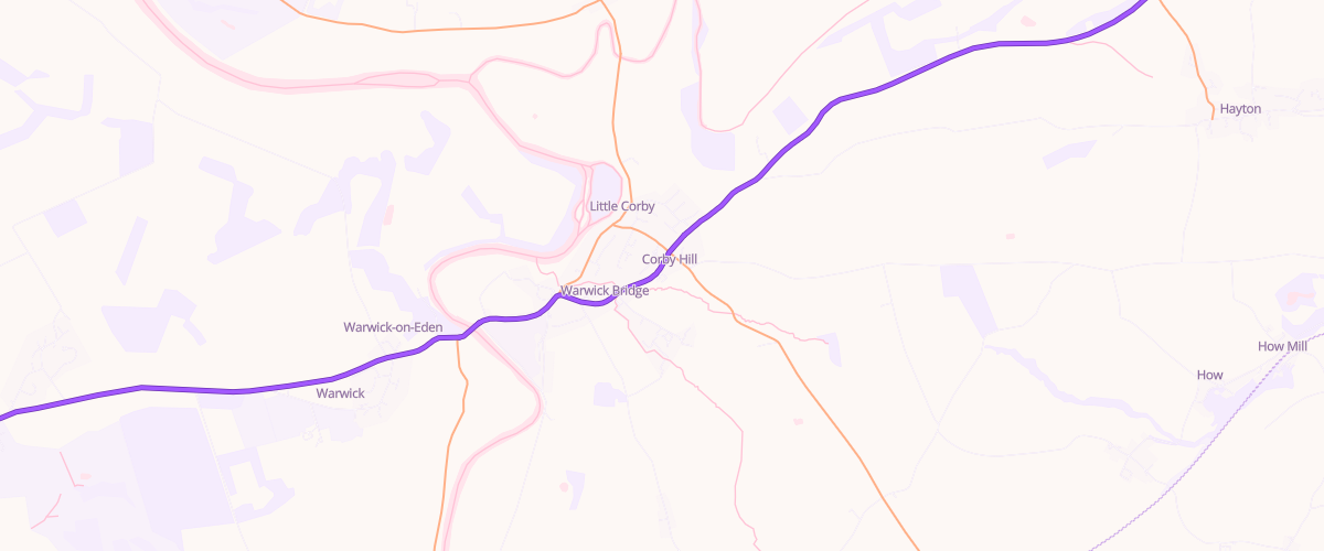 Map showing the location of Corby Hill Filling Station