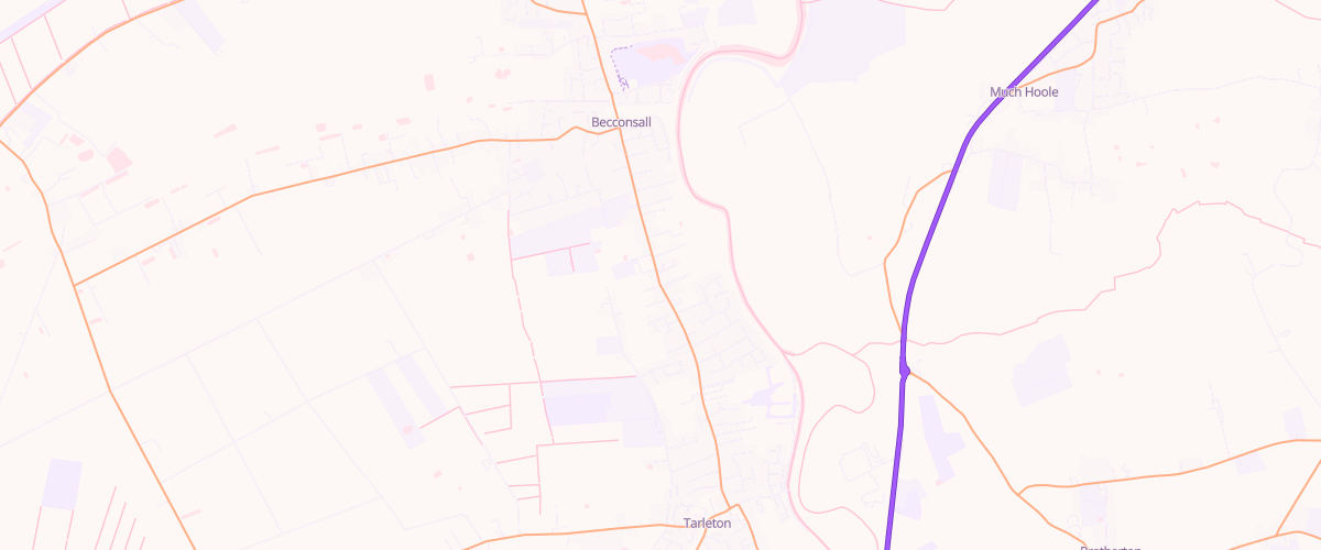 Map showing the location of Tarleton Service Station