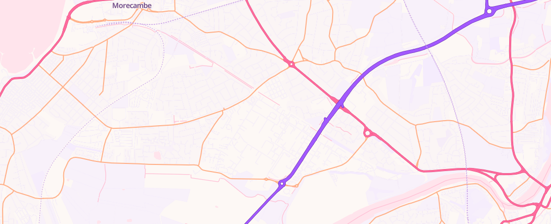 Map showing Vantage Honda Bradford, Morecambe