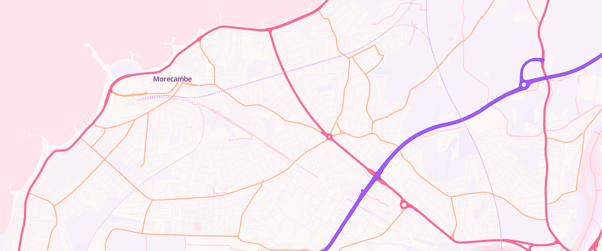 Map showing the location of Sainsburys Morecambe