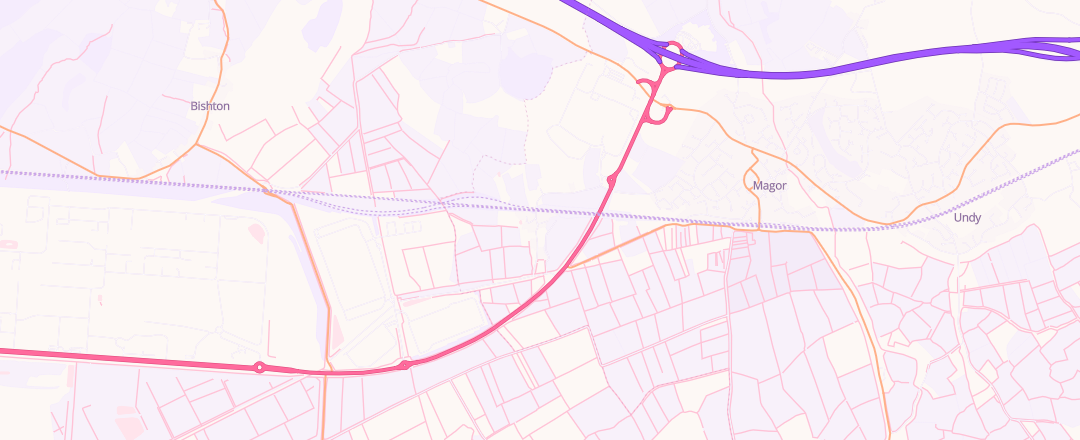 Map showing Pool Garage, Caldicot