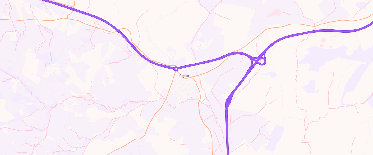 Map showing the location of Raglan Service Station