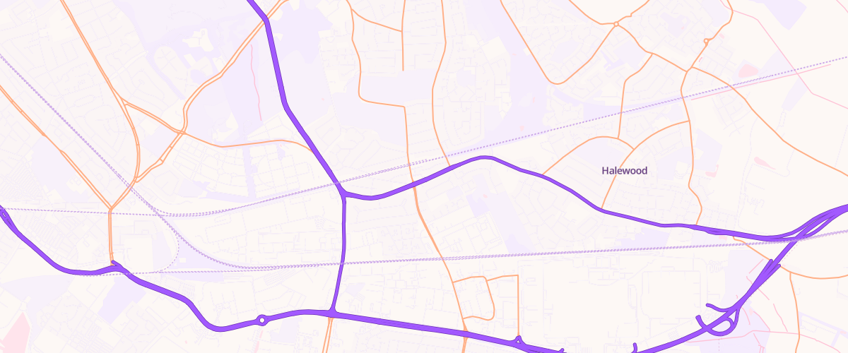 Map showing the location of Shell Hunts Cross