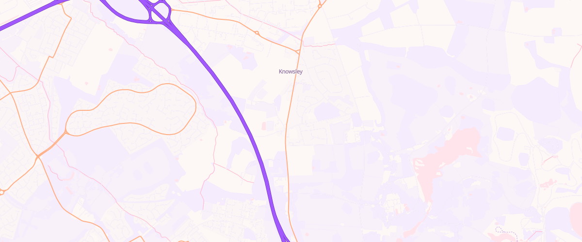 Map showing the location of Knowsley Lane Filling Station