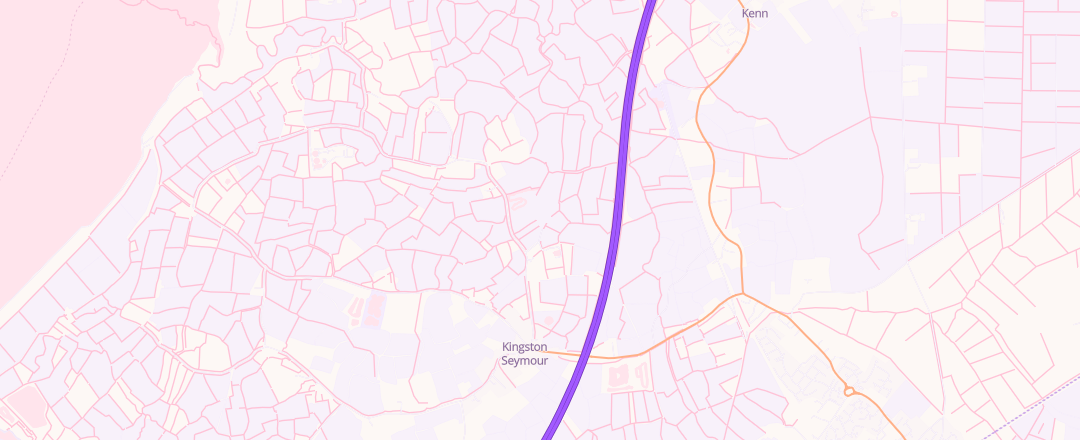 Map showing Kingston Garage, Clevedon