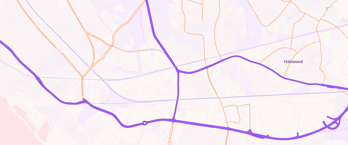 Map showing the location of Asda Hunts Cross Superstore