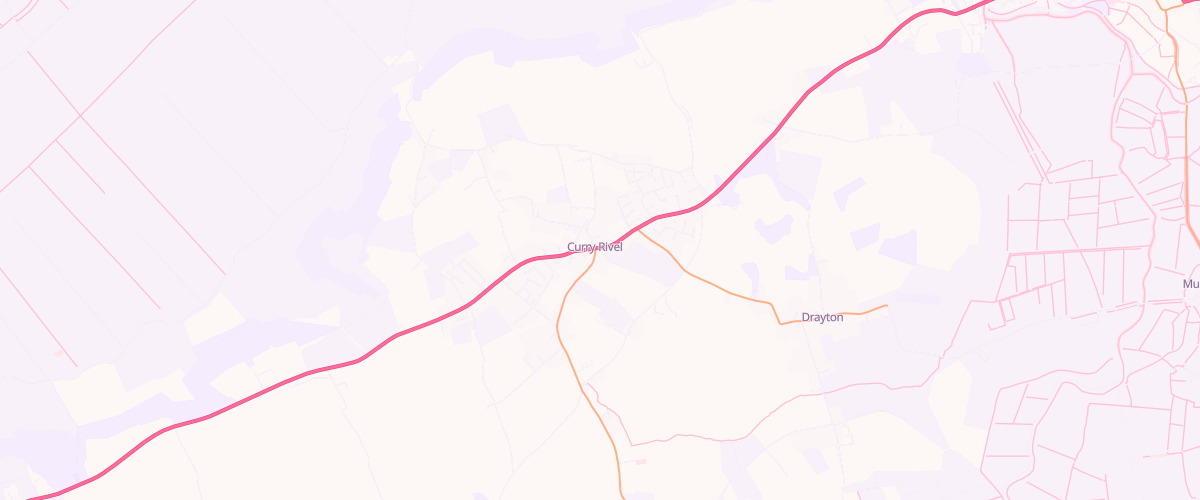 Map showing the location of Curry Rivel Filling Station