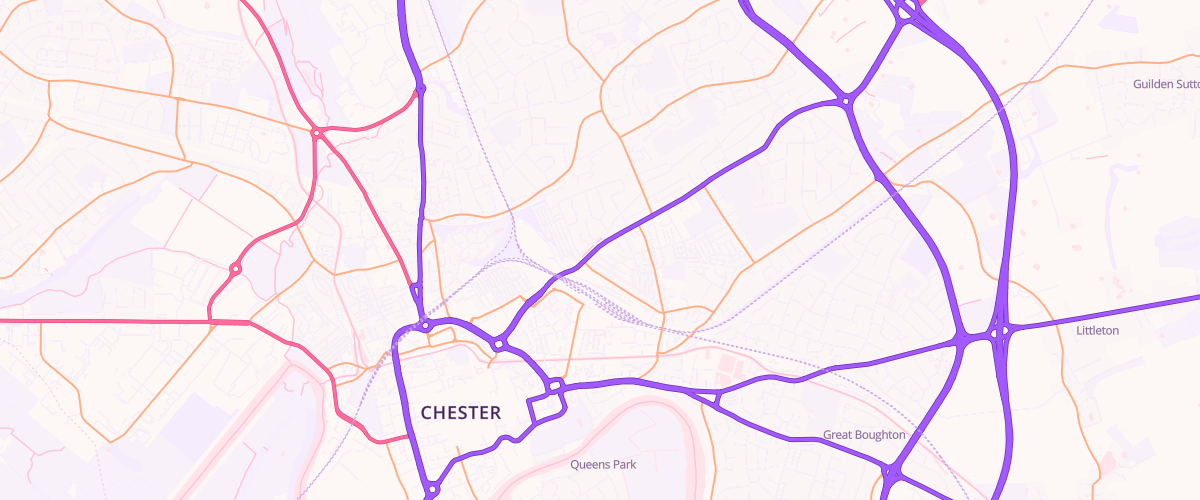 Map showing the location of Shell Hoole Road