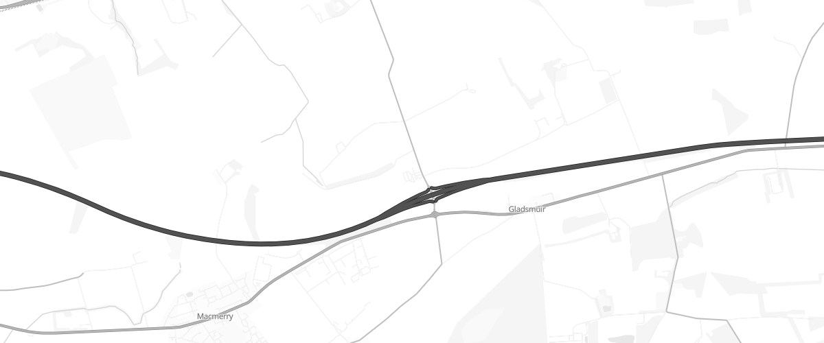 Map showing the location of Eg Macmerry Pfs