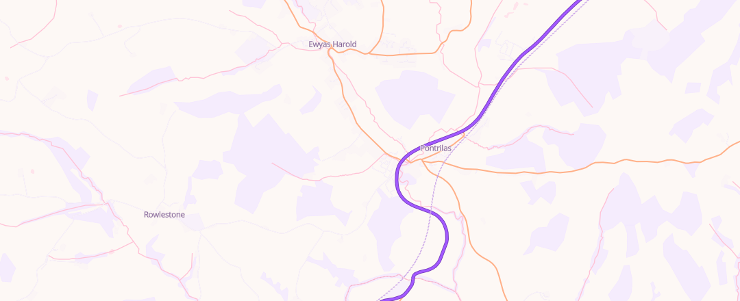 Map showing R W Services, Hereford