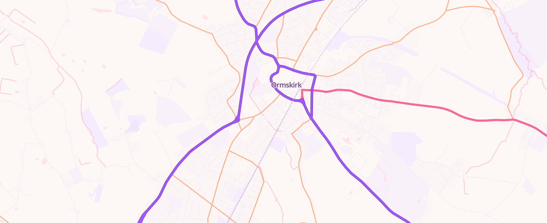 Map showing Queen Street Garage Limited, Ormskirk