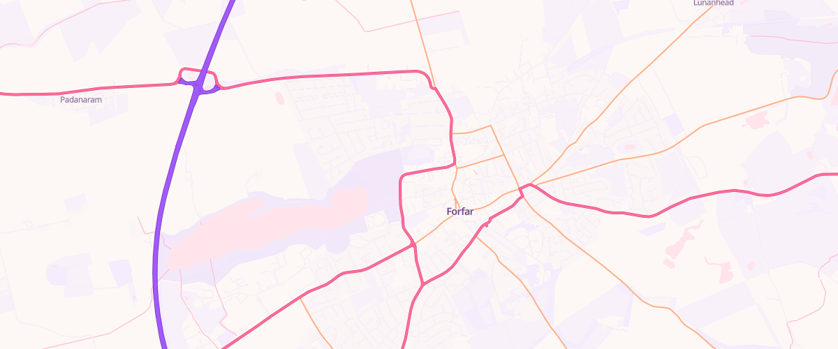 Map showing the location of Shell Forfar