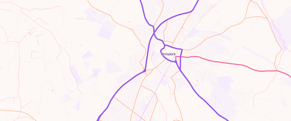 Map showing the location of Asda Orm S/stn Express
