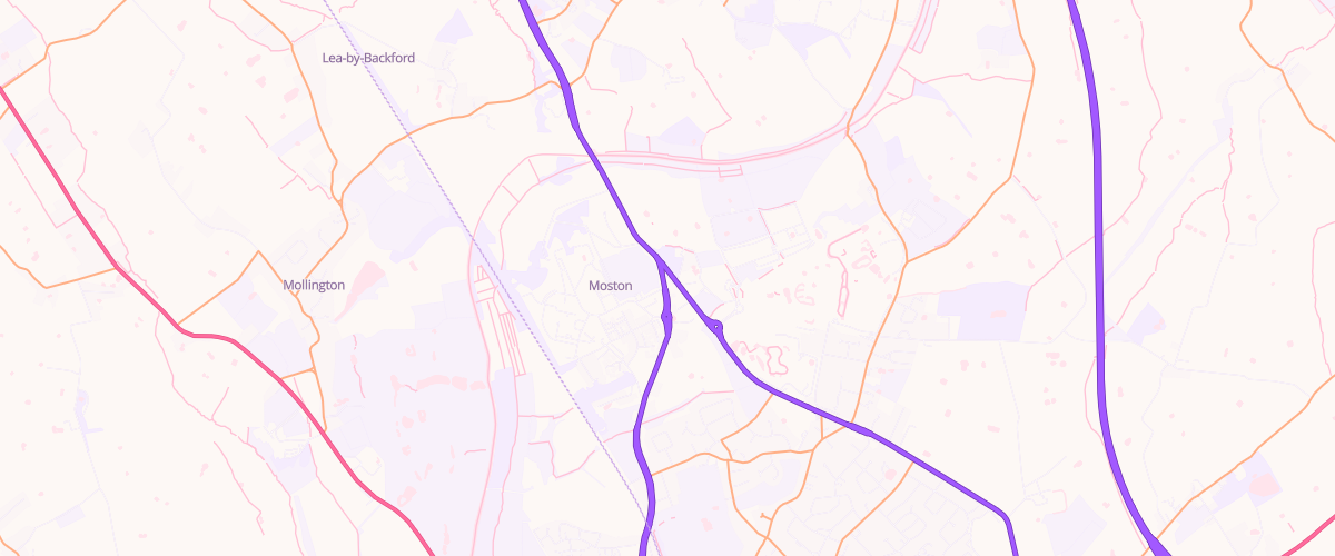 Map showing the location of Eg Moston Pfs