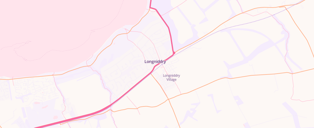Map showing Longniddry Garage, Longniddry