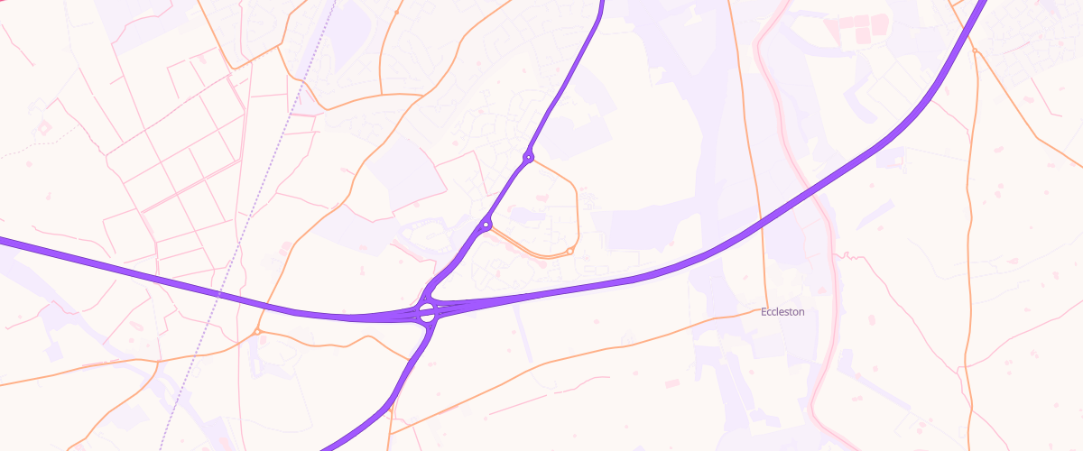 Map showing the location of Asda Wrexham Road Express