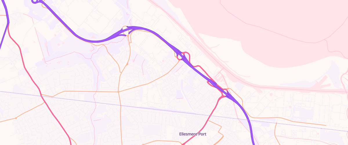 Map showing the location of Ellesmere Port Service Station