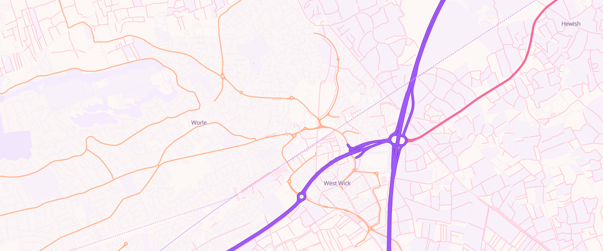 Map showing the location of Sainsburys Worle
