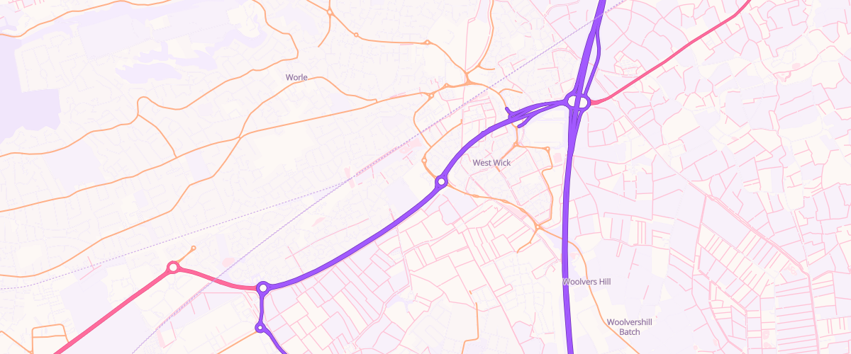 Map showing the location of Mfg Morrisons Weston Super