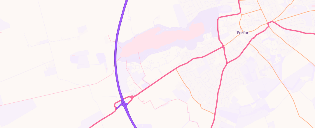 Map showing Lochside Vehicle Services, Forfar