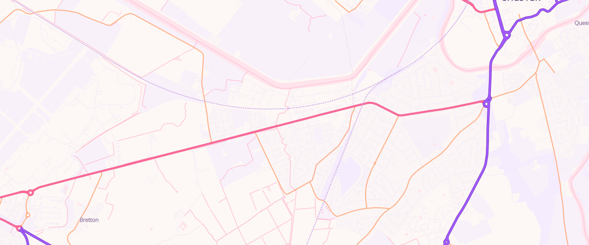 Map showing the location of Esso Saltney Service Station