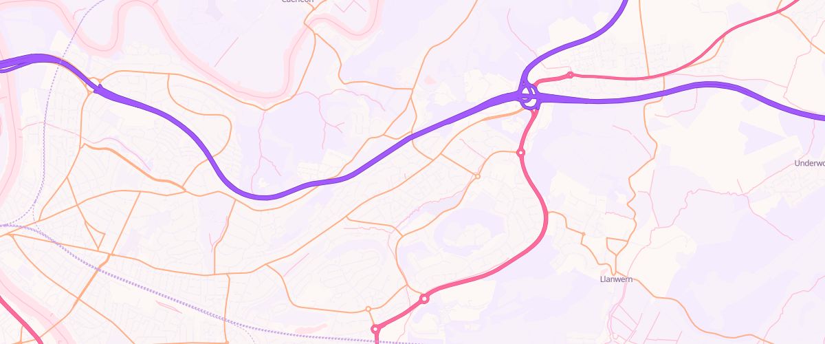 Map showing the location of Newport Chepstow Rd Esso
