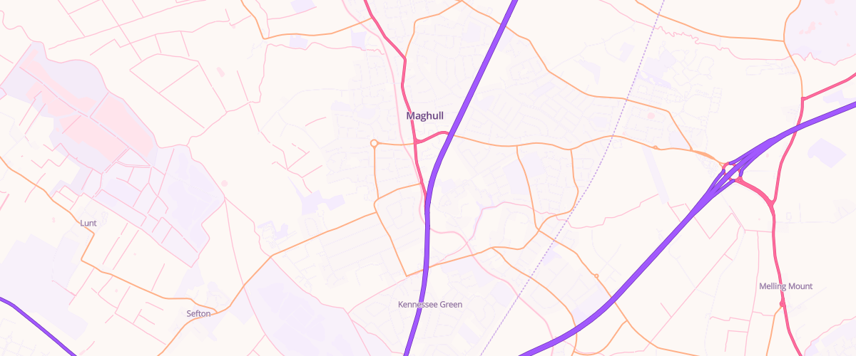 Map showing the location of Essar Maghull Service Station