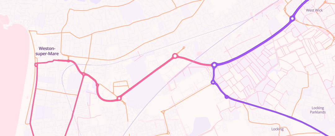 Map showing Carbase, Weston Super Mare