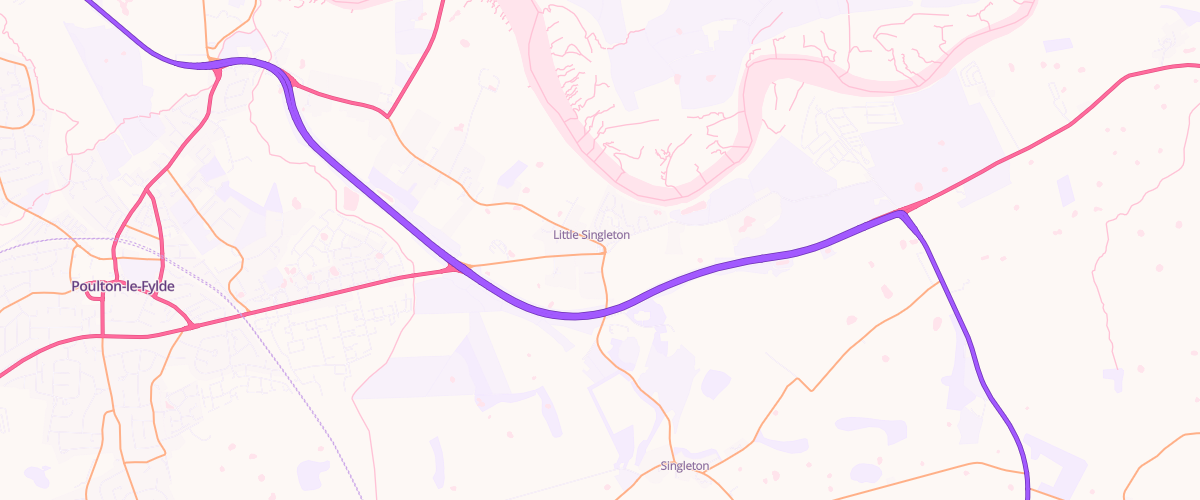 Map showing the location of Shell Singleton Crossroads