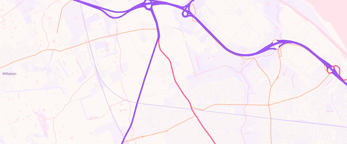 Map showing the location of Thornton Service Station