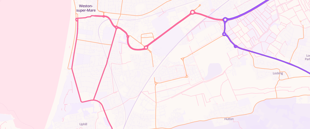 Map showing the location of Bournville Service Station