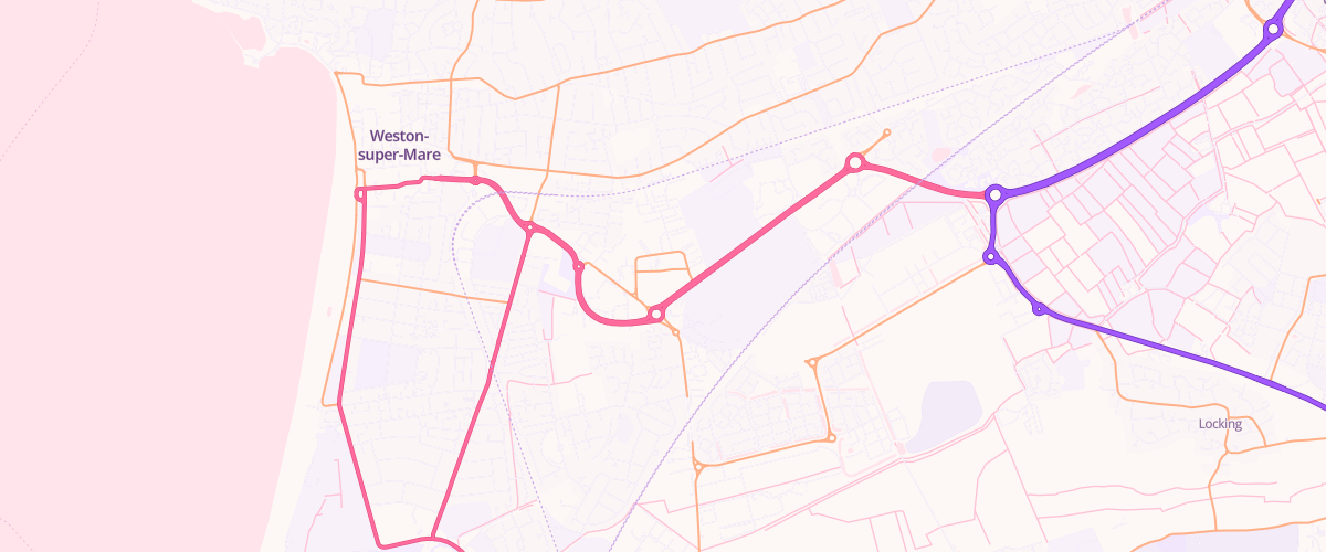 Map showing the location of Asda Weston-Super-Mare Superstore