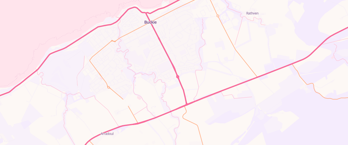 Map showing the location of Ascona Buckie Service Station
