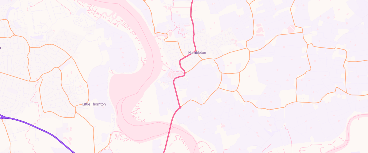Map showing the location of Hambleton Service Station