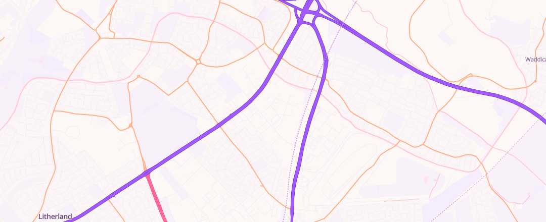 Map showing Motor Range, Liverpool