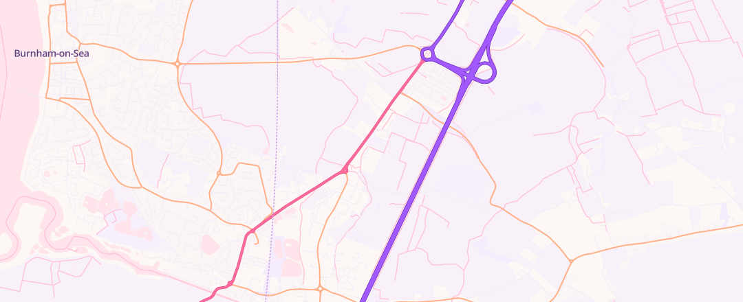 Map showing Tarnock Garage, Highbridge